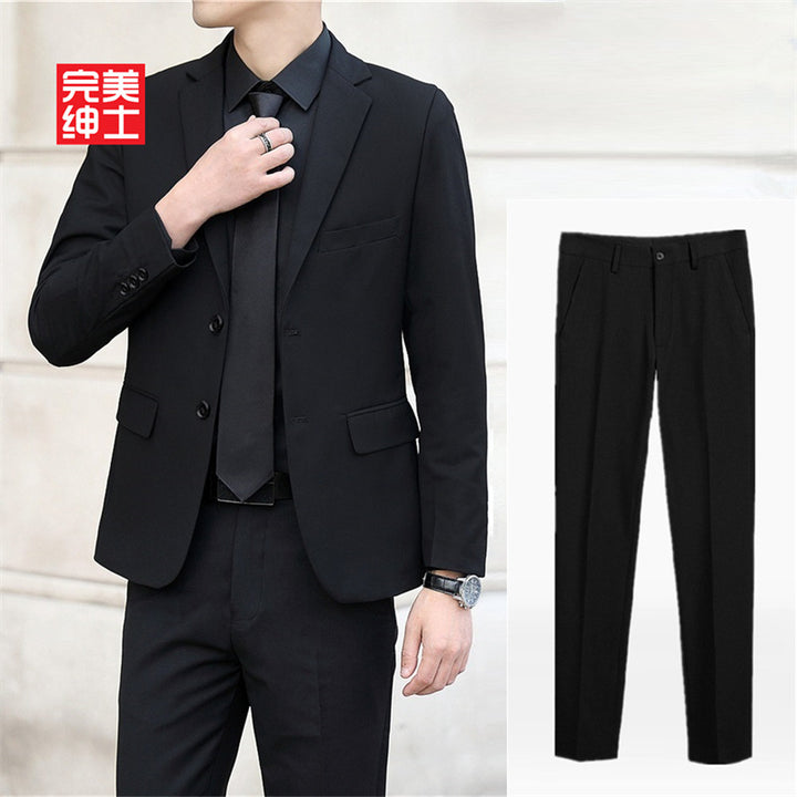 春秋季青年商务西服套装男士西装西裤三件套婚庆礼服新郎伴郎团体