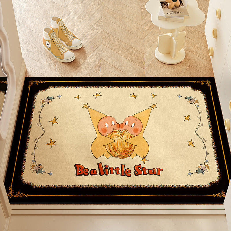Star Entry Floor Mat Diatom Mud Absorbent Non Slip Carpet Home Doorway Entry Stain Resistant Floor Mat Wholesale