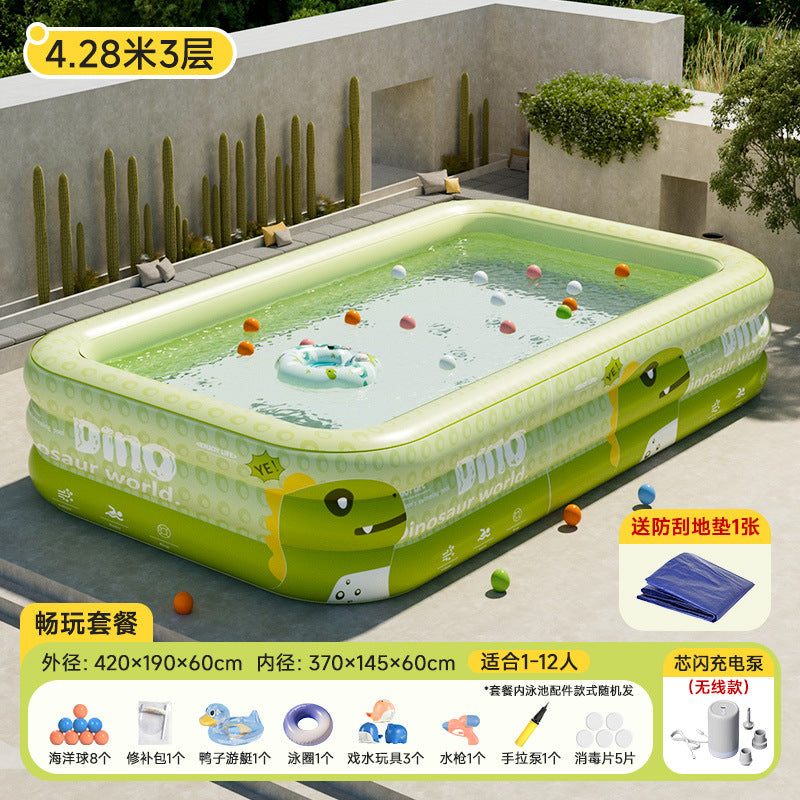 充气水池游泳池儿童充气水池家用户外大型家庭水池加厚宝宝戏水池