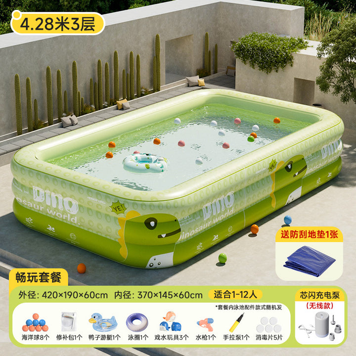 充气水池游泳池儿童充气水池家用户外大型家庭水池加厚宝宝戏水池