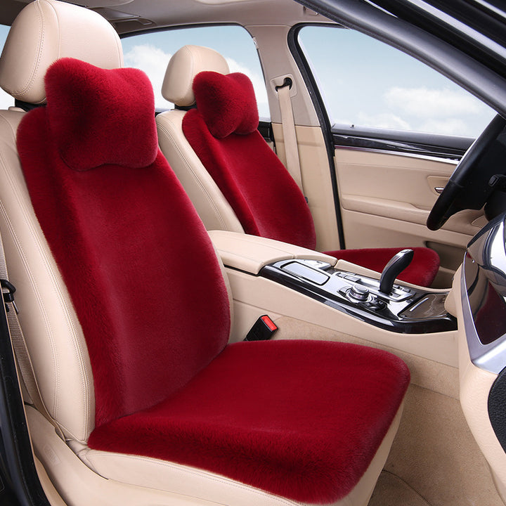 Thickened Winter __NS 99__h Car Seat Cushion – 3-Piece Backrest Short Fur Single Seat Cover