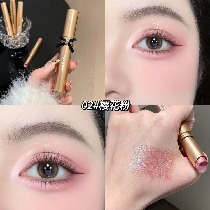 彩妆kakashow灵动明眸三色渐变眼影棒亮晶晶爆闪懒人一抹成型眼影