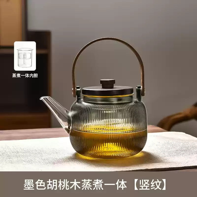 玻璃蒸煮一体茶壶2025新款可明火烧水壶电陶炉围炉煮茶泡茶壶家用