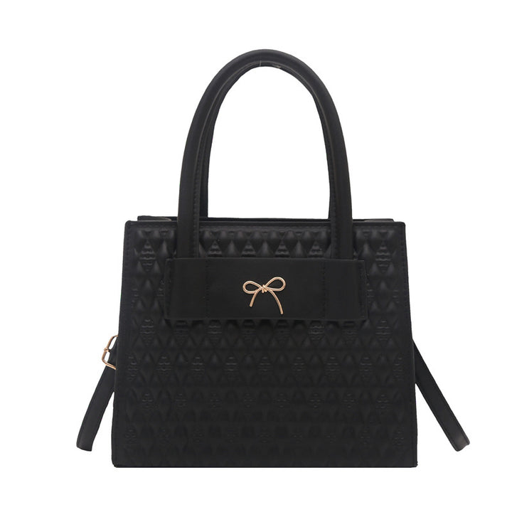 Textured Diamond Pattern PU Single Shoulder Bag – Women's Retro Handbag