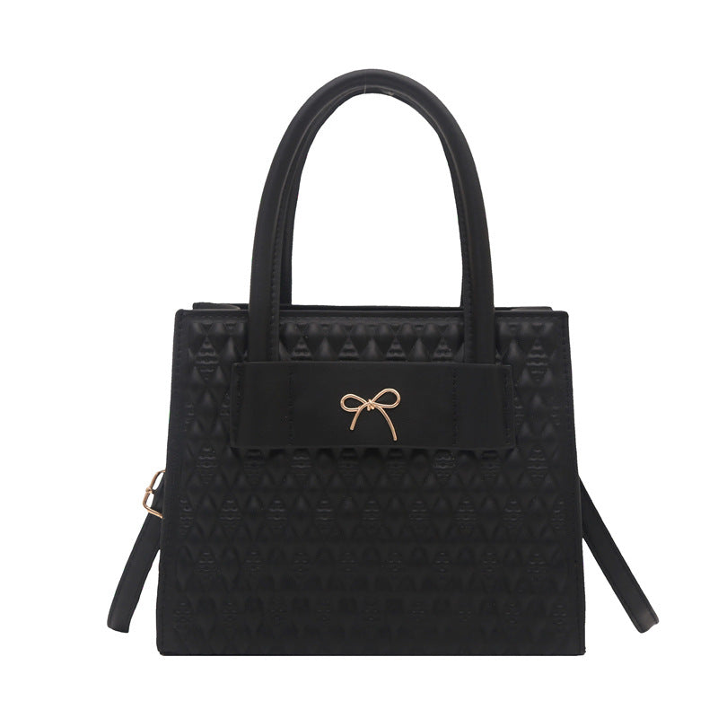 Textured Diamond Pattern PU Single Shoulder Bag – Women's Retro 2026 Handbag