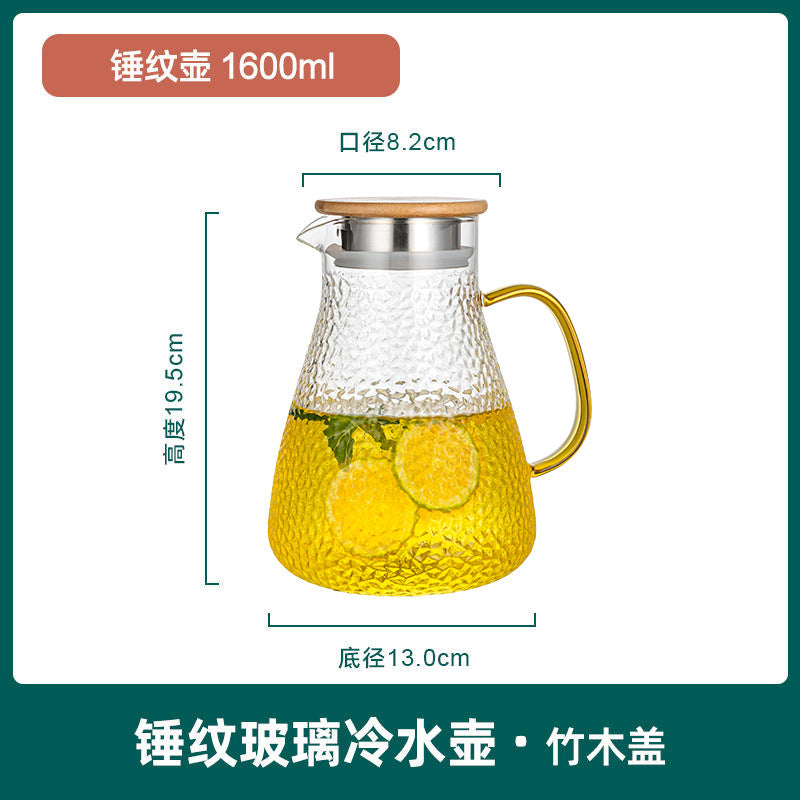 冷水壶玻璃耐高温家用大容量水壶白开水壶冰箱装水扎壶茶壶套装