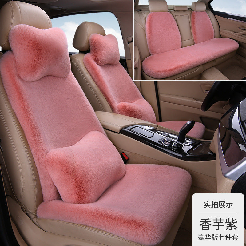 Thickened Winter __NS 99__h Car Seat Cushion – 3-Piece Backrest Short Fur Single Seat Cover
