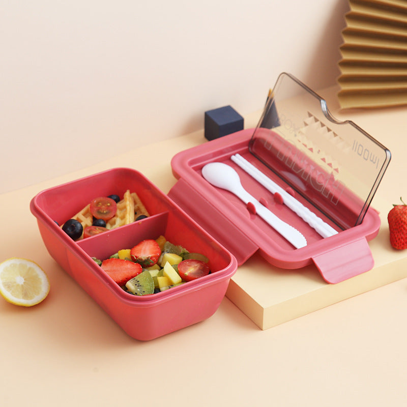 学生塑料分格饭盒 上班族午餐便当盒便携旅游水果沙拉盒打包餐盒