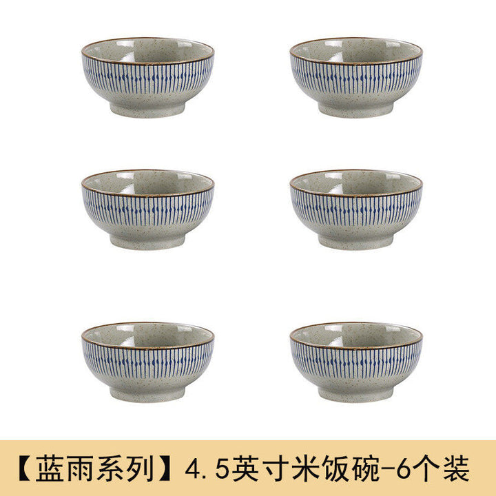 日式复古陶瓷碗碟套装高级感家用饭碗汤碗盘子碗餐具摩登主妇同款