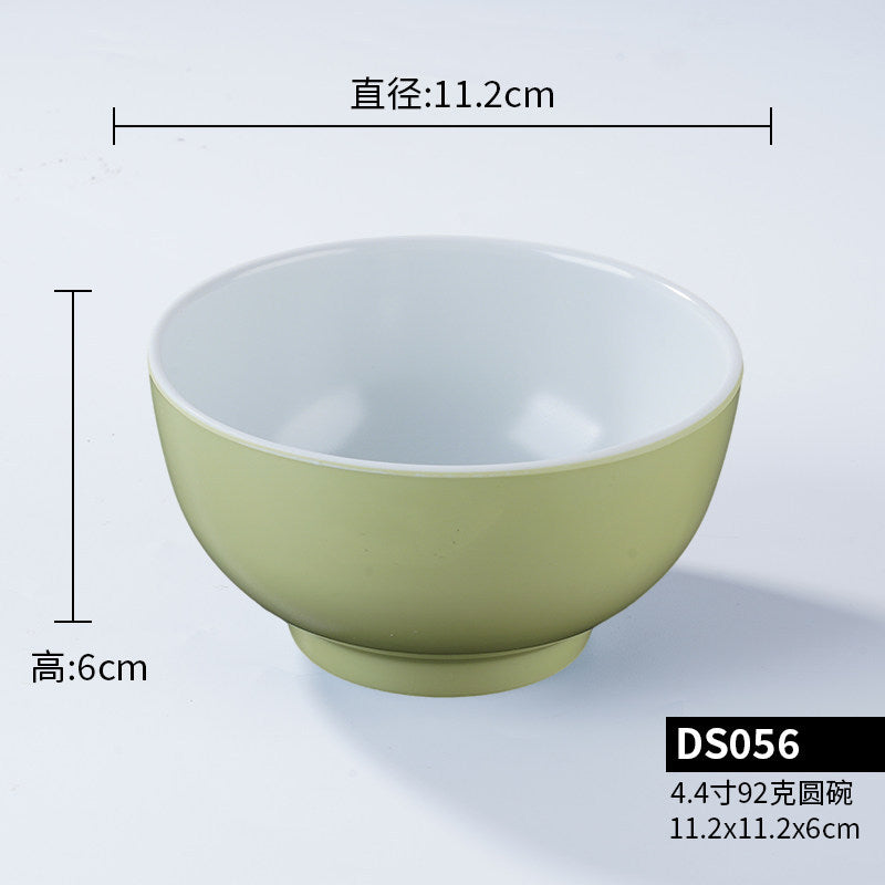 A5密胺小碗双色食堂餐具商用饭店餐饮米饭碗塑料小汤碗火锅蘸料碗