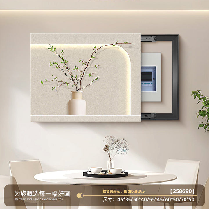 电表箱装饰画2025新款奶油风免打孔配电箱电盒子总闸开关遮挡挂画