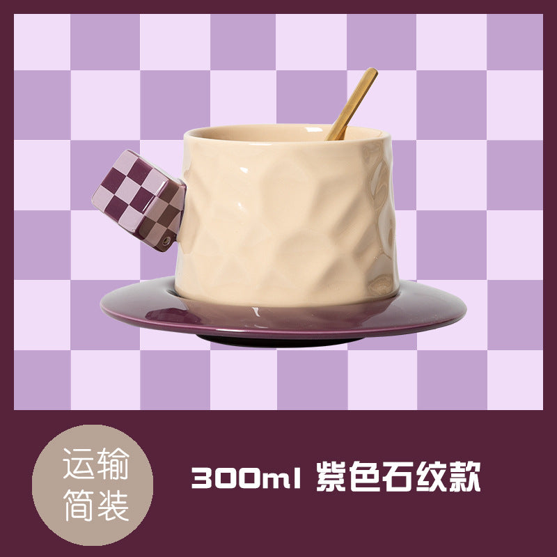 魔方陶瓷咖啡杯套装高端设计高级感高颜值杯碟马克杯子下午茶欧式