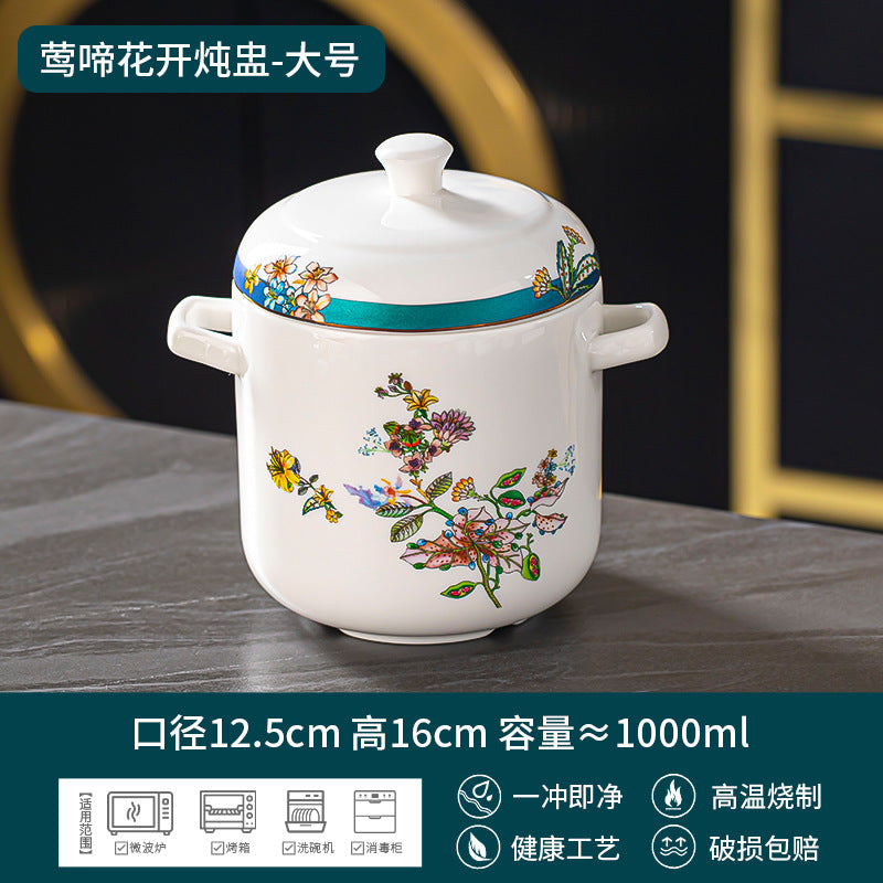 景德镇工厂一件代发珐琅彩碗碟套装中式骨瓷碗盘乔迁礼奢华礼盒装