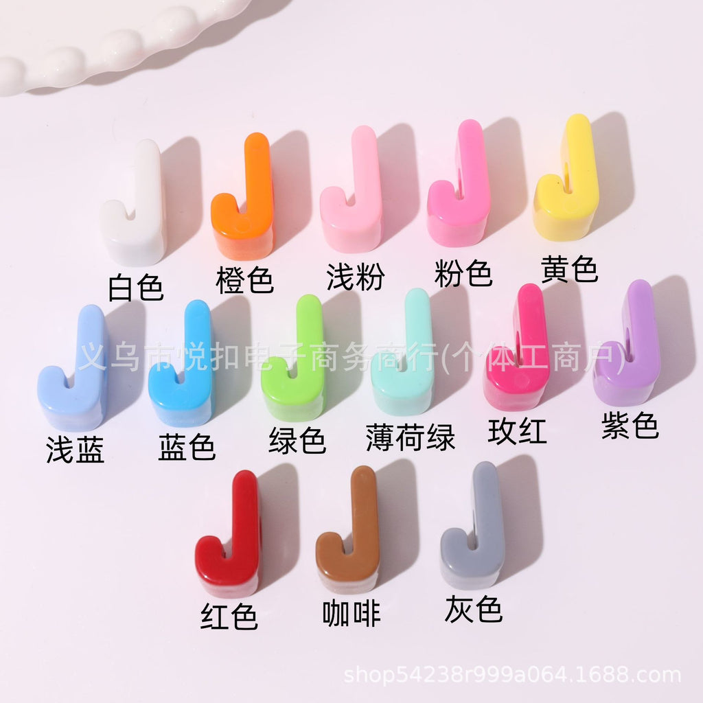 孔6mm亚克力英文字母珠马卡龙多巴胺手工串珠直孔散珠DIY包包挂件