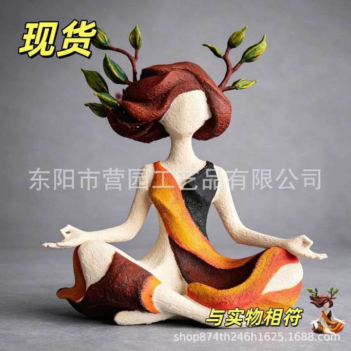 跨境新品Goddess of Nature Sculpture 静观自然女神雕塑艺术摆件