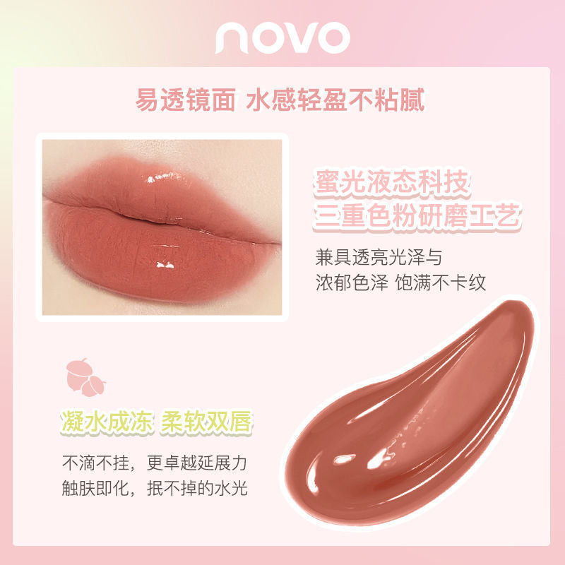 NOVO5809镜面水光唇釉防水防汗不掉色不沾杯口红学生素颜显白平价