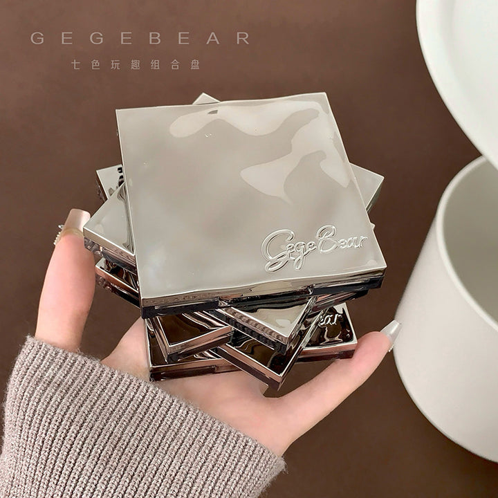 Gege bear戈戈小熊七色玩趣组合盘彩妆眼影盘哑光珠光细闪眼影盘