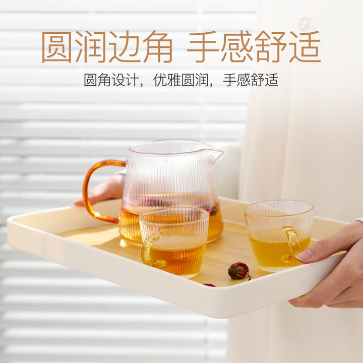 批发长方形托盘家用放茶杯组合套装网红ins创意茶盘塑料水果盘