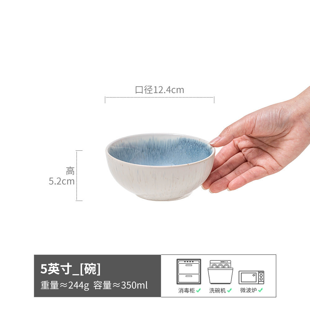 高颜值餐具套装陶瓷家用菜碗盘子沙拉碗高级感小众米饭碗汤碗面碗