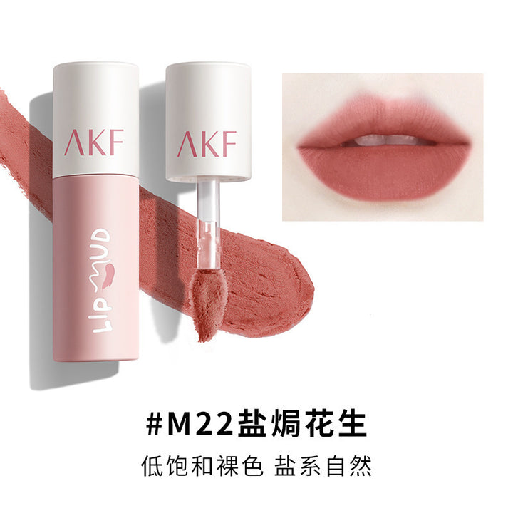 AKF Lip Mud Lipstick Women's Transfer-Proof Matte Lip Gloss