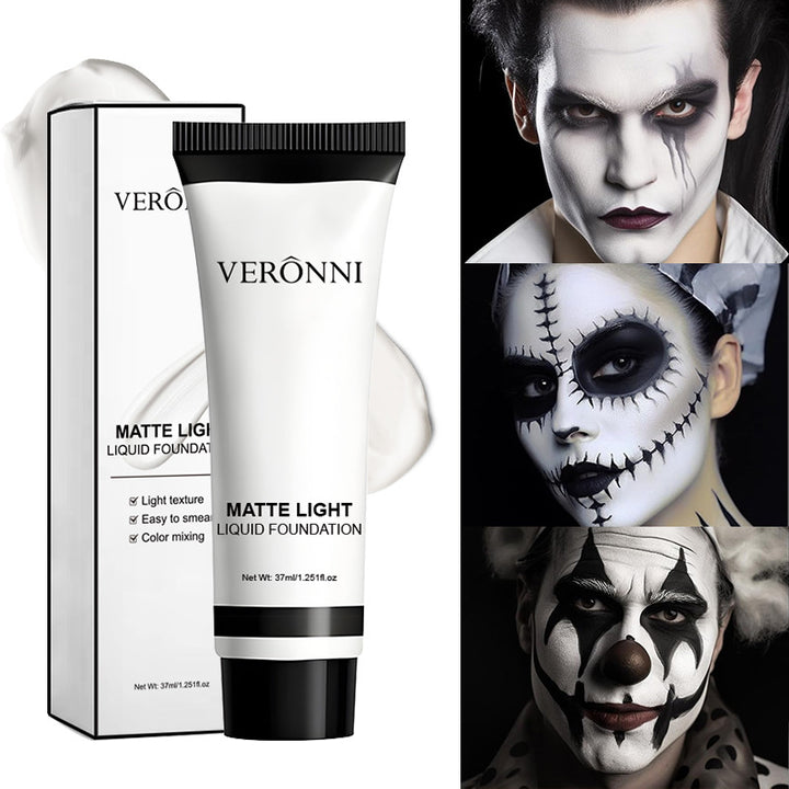 VERONNI水润调色粉底液白色COS妆舞台妆化妆师调和深色底妆专用