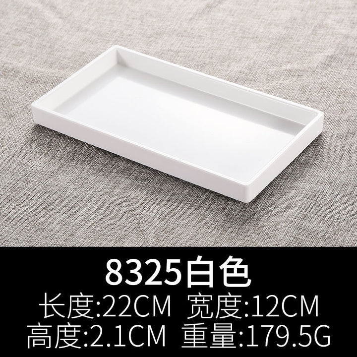 密胺托盘仿木纹餐饮餐具商用塑料端茶盘长方形食品级餐具套装特大