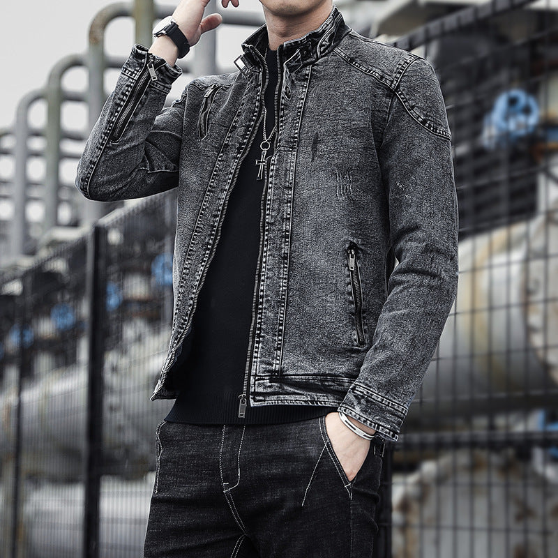 New Men Fall/Winter Korean Style Trendy Cotton Slim Fit Men's Vintage Jacket
