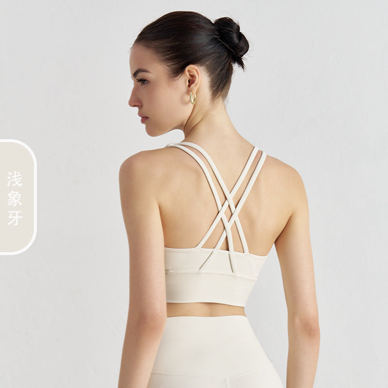 运动内衣女跑步防震秋季外穿美背健身bra背心专业训练瑜伽服文胸