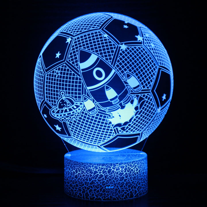 3D台灯小夜灯LED亚克力氛围灯跨境专供五大联赛皇马曼联队标系列