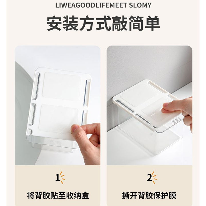 镜柜下抽屉式收纳盒透明卡通卫生间棉签化妆棉浴室柜抽拉式置物架