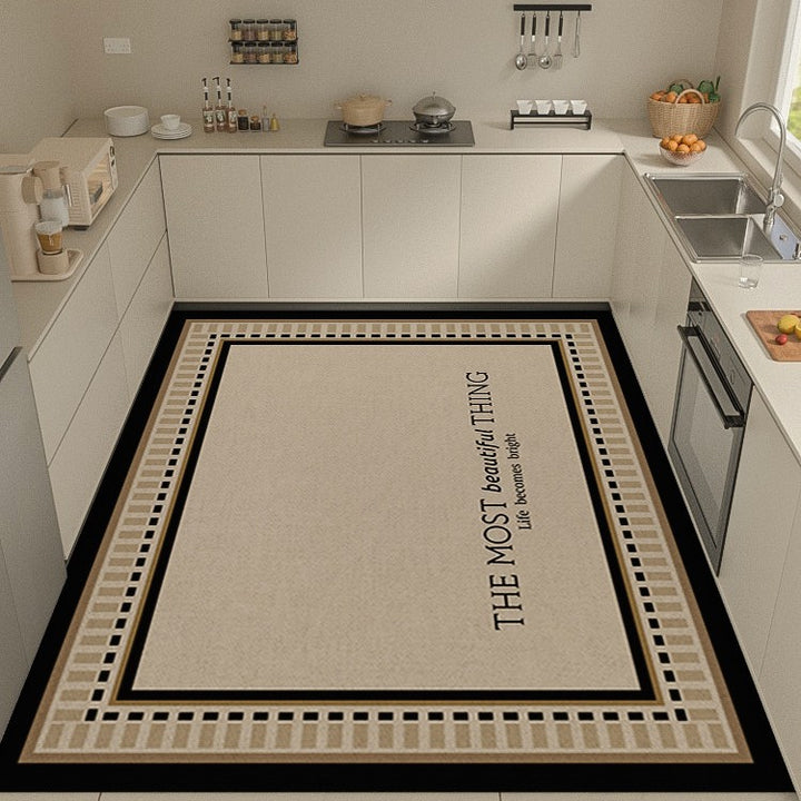 Light Luxury Premium Feel Floor Mat Home Kitchen Non Slip Foot Mat Entryway Stain Resistant Door Mat