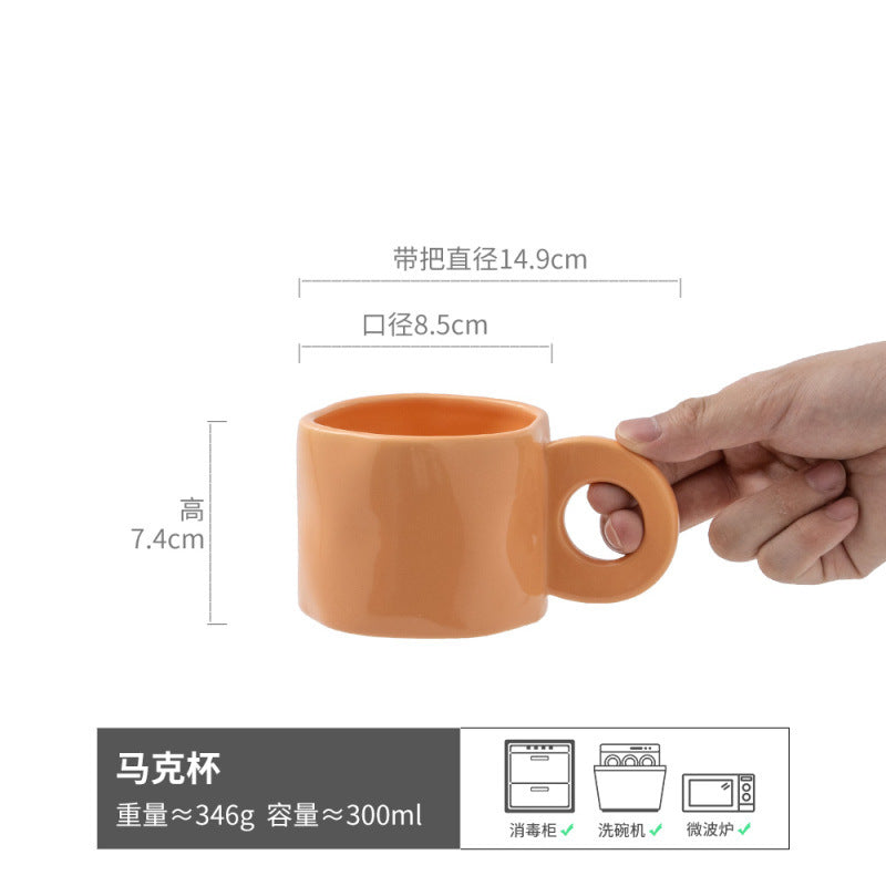 高颜值网红马克杯家用陶瓷情侣水杯ins风复古咖啡杯批发创意杯子