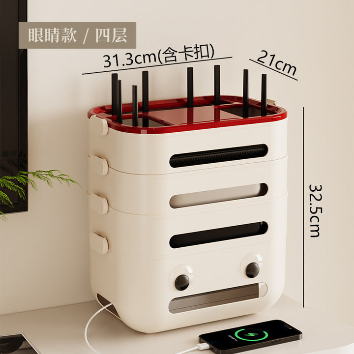 wifi路由器收纳盒家用客厅电源插座排插无线光猫机顶盒整理置物盒