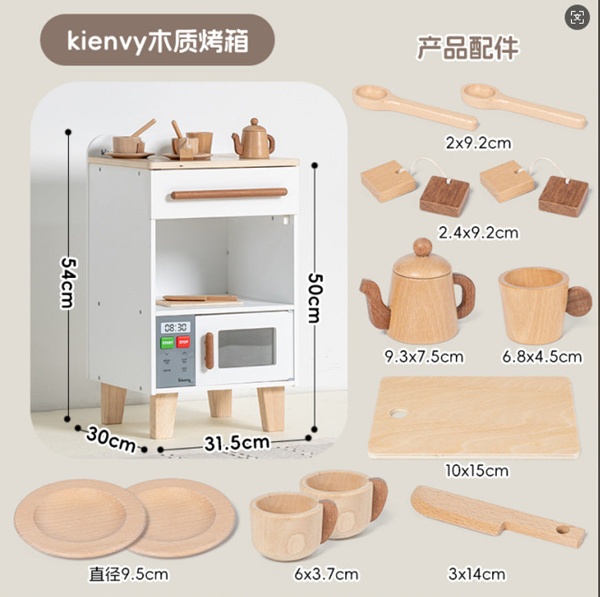 丹麦儿童过家家岁6厨房煮饭玩具仿真声光冰箱套装模拟做饭木灶台
