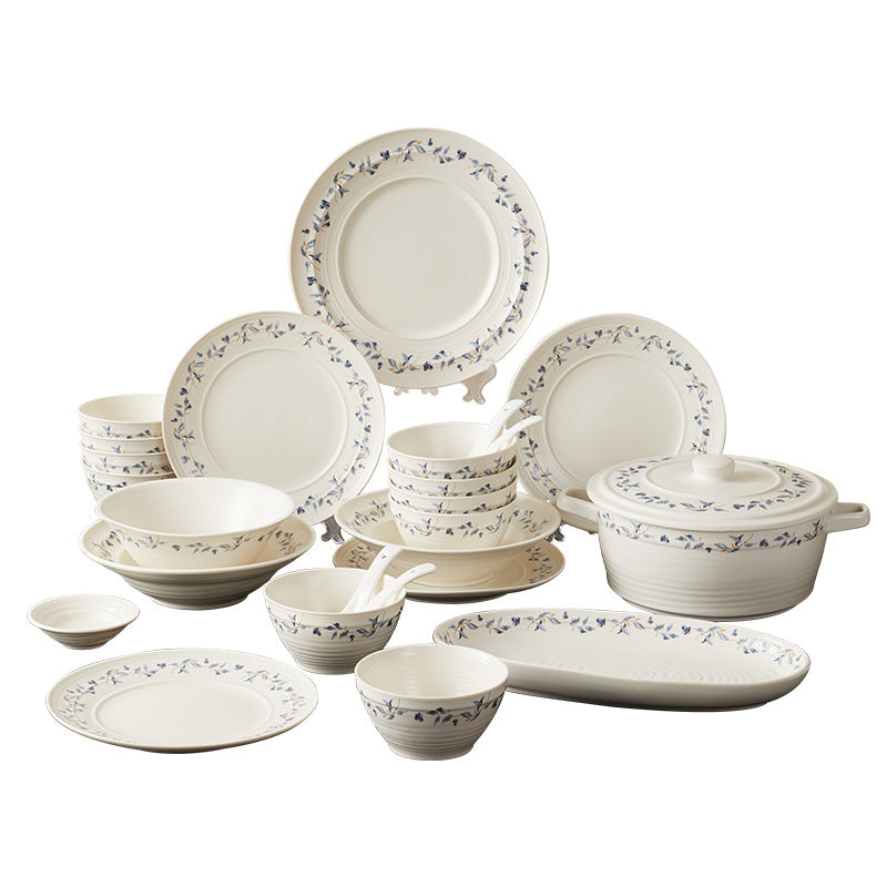 Bowl & Plate Set Home Ceramic Tableware Underglaze Set New Housewarming Gift Giving Wholesale