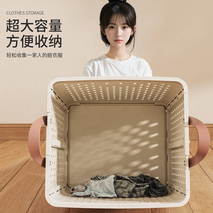 Large Capacity Foldable Laundry Basket – Collapsible Clothes Hamper for Bathroom