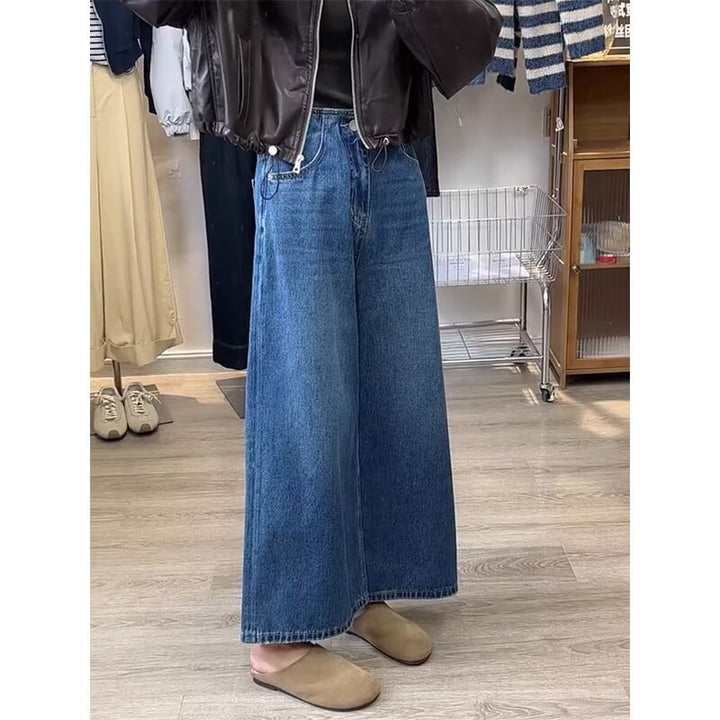 显瘦中裤宽松牛仔短裤女夏黑灰色七分大码高腰垂感直筒季阔腿大码