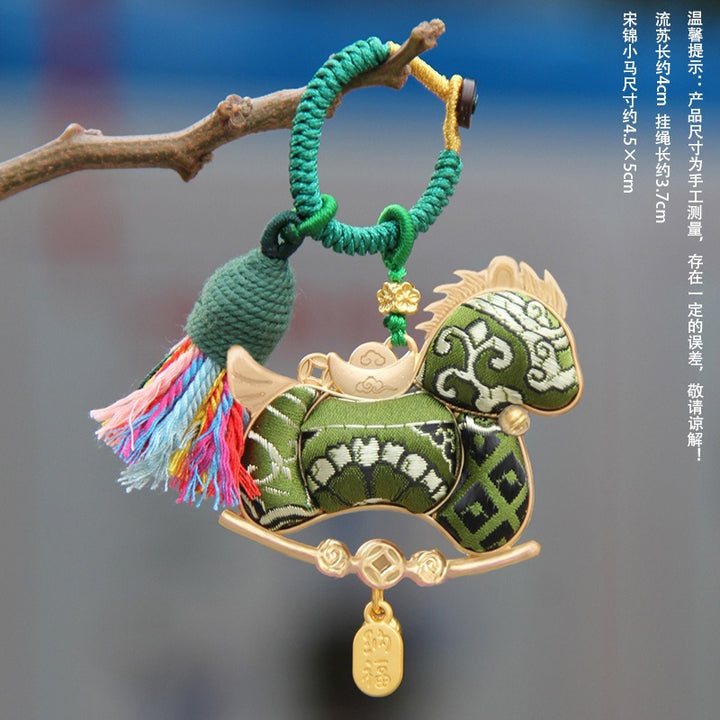 Horse Year Lucky Wealth Keychain – New Chinese Style Metal Key Ring