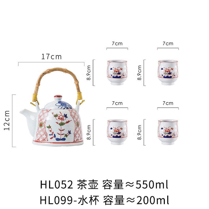 三分烧日式青花瓷水杯汤吞杯陶瓷复古功夫品茗杯单杯家用茶杯饮具