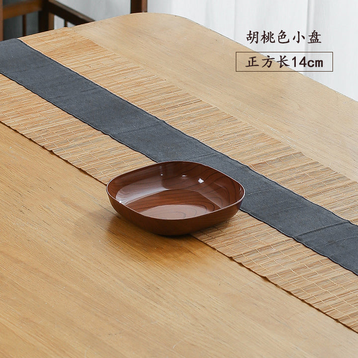 创意塑料木纹托盘套装家用吐骨碟水果盘零食盘下午茶托盘餐桌骨碟