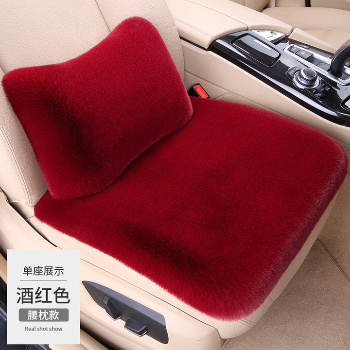 Thickened Winter __NS 99__h Car Seat Cushion – 3-Piece Backrest Short Fur Single Seat Cover