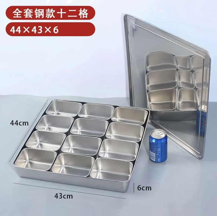 冰粉配料盒小料盒调料盒水果捞展示商用凉粉专用摆摊网红全套盒子