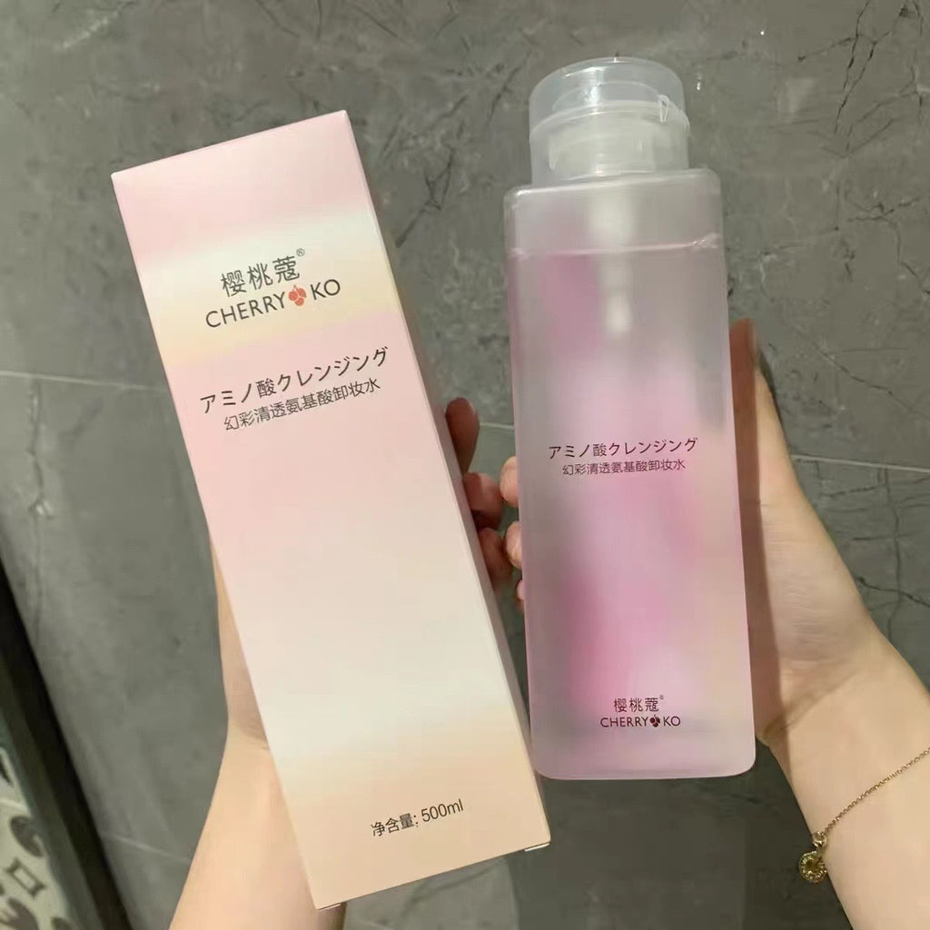 樱桃蔻幻彩卸妆水温和不刺激眼唇脸三合一卸妆液按压瓶一件批发