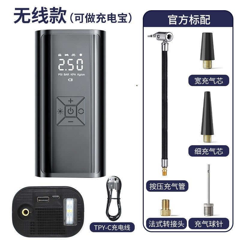 汽车充气泵车载便携智能无线数显打气筒多功能轮胎应急打气泵批发