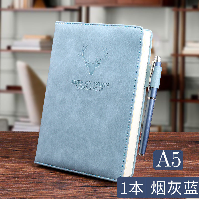 a5笔记本子加厚商务记事本记账本文艺复古精致办公文具用品皮面本