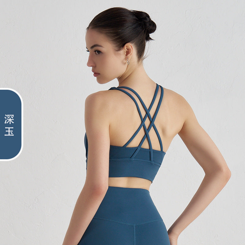 运动内衣女跑步防震秋季外穿美背健身bra背心专业训练瑜伽服文胸