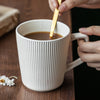 素问日式复古风浮雕马克杯简约高级感杯子情侣对杯家用大容量水杯