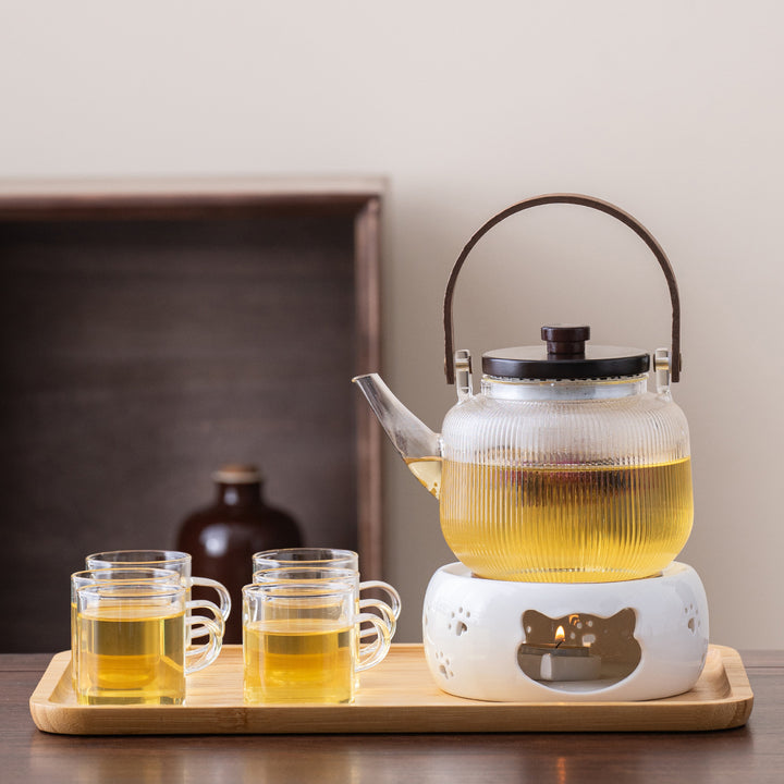 水果茶壶茶杯耐热玻璃花茶壶套装蜡烛加热下午茶休闲厅美容院茶具