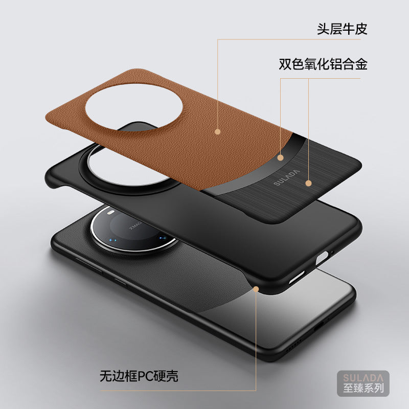 Mate80真皮手机壳 SULADA至臻 头层牛皮适用华为Mate70Pro手机壳