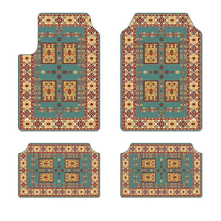 TEMUVintage Car Stain Resistant Durable Foot Mat 4 Piece Set Wholesale